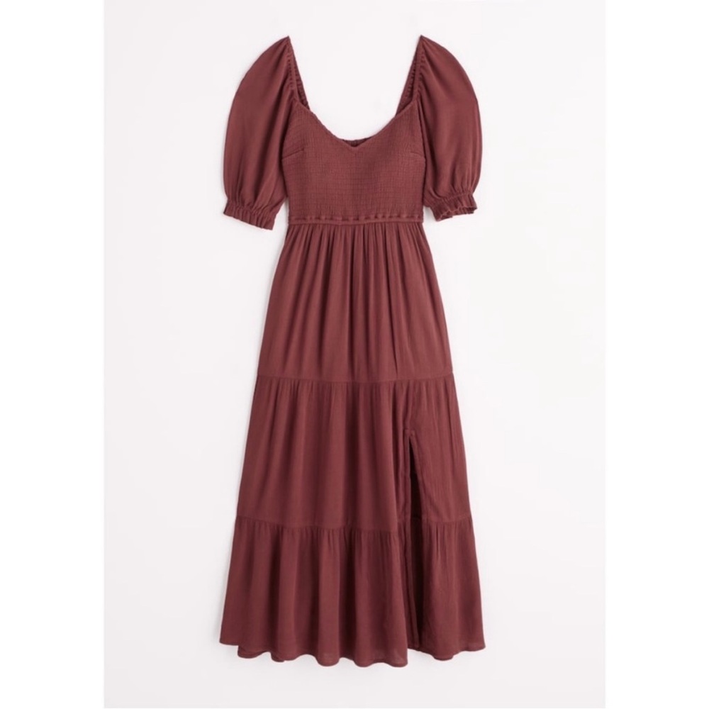 Abercrombie & Fitch Burgundy Midi Dress